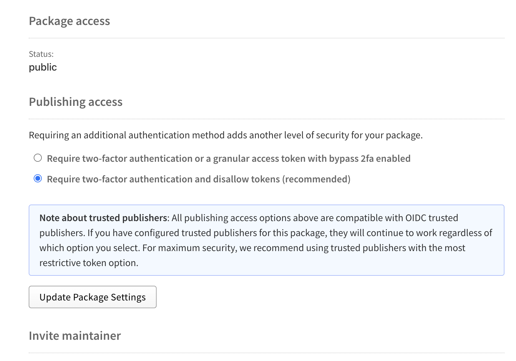 NPM Settings